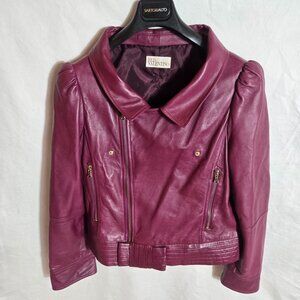 RED Valentino Women's Plum Leather Jacket
